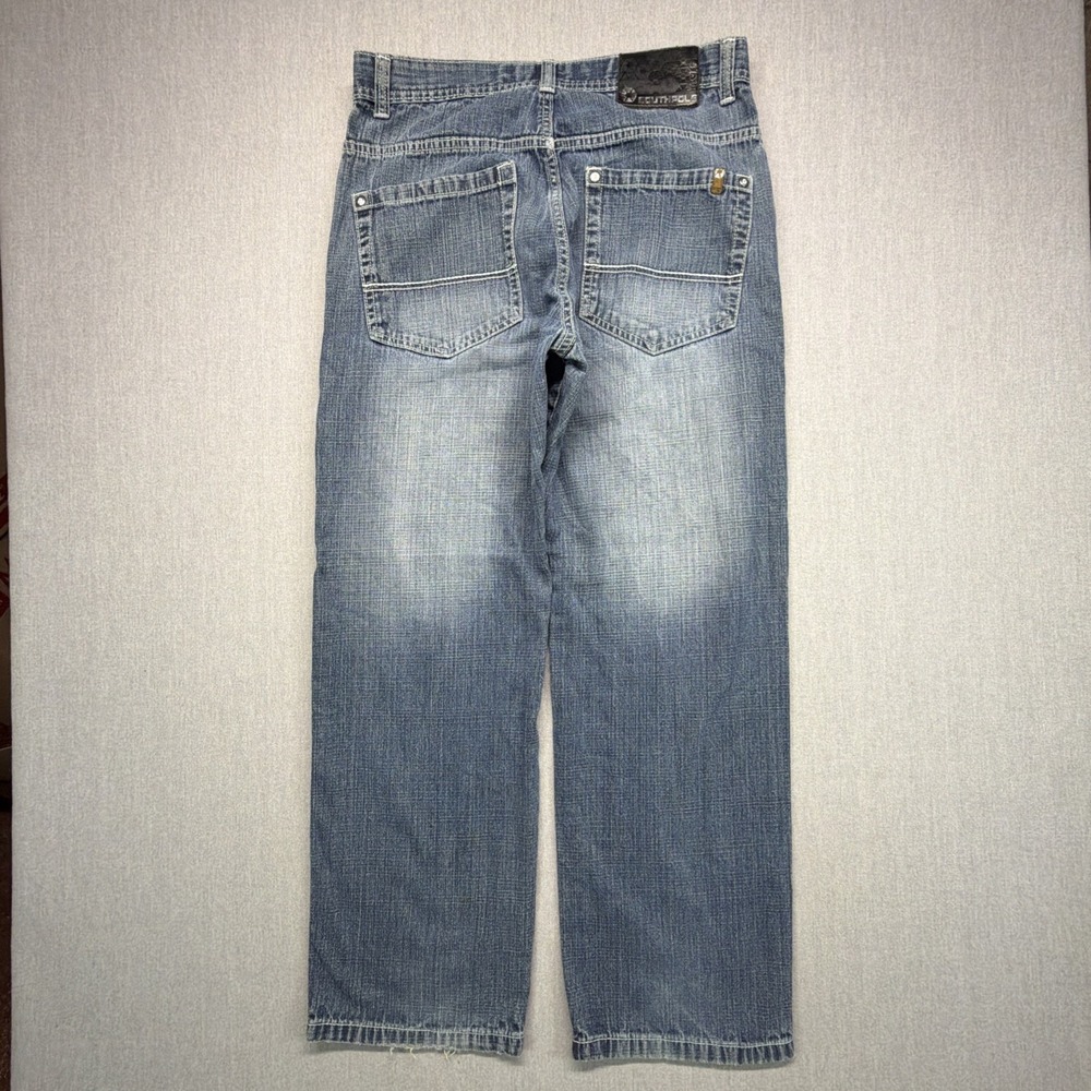 Southpole Baggy Jeans Size 36 Faded Denim Brown Tab Fits 34x30 Y2K